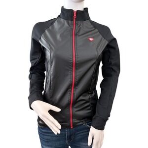 SANTIC Womens Cycling Jacket Black Full Zip Long Sleeve Sportswear XS